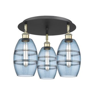 Ballston Three Light Semi-Flush Mount in Black Antique Brass (405|516-3C-BAB-G557-6BL)