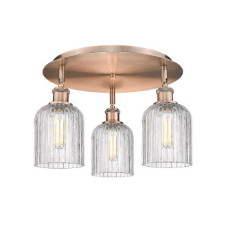 Ballston Three Light Semi-Flush Mount in Antique Copper (405|516-3C-AC-G559-5CL)