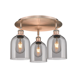 Ballston Three Light Flush Mount in Antique Copper (405|516-3C-AC-G558-6SM)