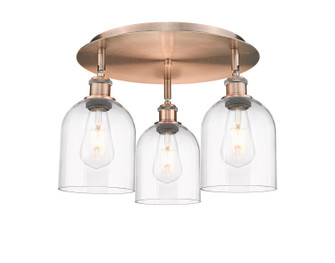 Ballston Three Light Flush Mount in Antique Copper (405|516-3C-AC-G558-6CL)