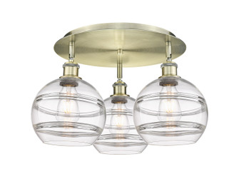 Ballston LED Flush Mount in Antique Brass (405|516-3C-AB-G556-8CL)