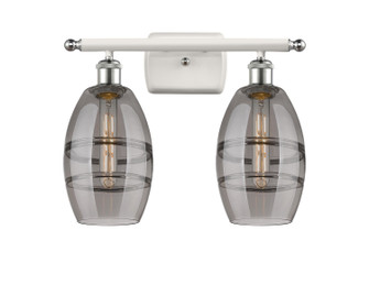 Ballston Two Light Bath Vanity in White Polished Chrome (405|516-2W-WPC-G557-6SM)