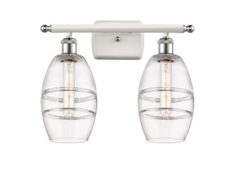 Ballston Two Light Bath Vanity in White Polished Chrome (405|516-2W-WPC-G557-6CL)