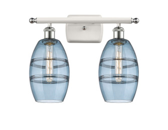 Ballston Two Light Bath Vanity in White Polished Chrome (405|516-2W-WPC-G557-6BL)