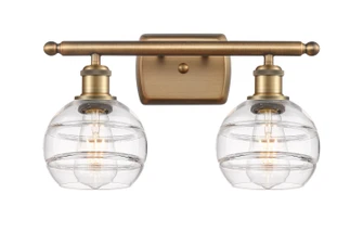 Ballston Two Light Bath Vanity in Brushed Brass (405|516-2W-BB-G556-6CL)
