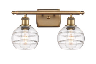 Ballston Two Light Bath Vanity in Brushed Brass (405|516-2W-BB-G556-6CL)