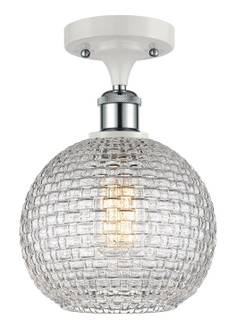 Ballston One Light Semi-Flush Mount in White Polished Chrome (405|516-1C-WPC-G122C-8CL)