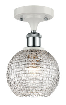 Ballston One Light Semi-Flush Mount in White Polished Chrome (405|516-1C-WPC-G122C-6CL)