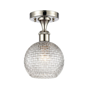 Ballston One Light Semi-Flush Mount in Polished Nickel (405|516-1C-PN-G122C-6CL)