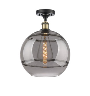 Ballston One Light Semi-Flush Mount in Black Antique Brass (405|516-1C-BAB-G556-12SM)