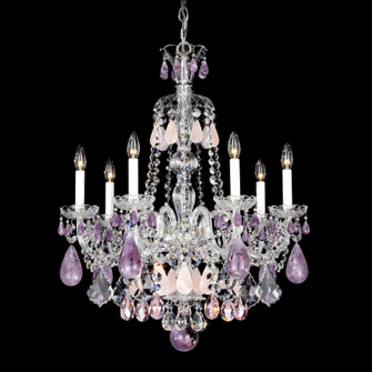 Hamilton Rock Crystal Seven Light Chandelier in Polished Silver (53|5536AM)