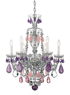 Hamilton Rock Crystal Six Light Chandelier in Silver (53|5535CL)