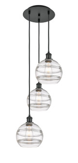 Ballston Three Light Pendant in Matte Black (405|113B-3P-BK-G556-8CL)