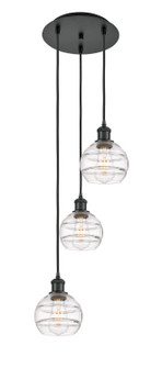 Ballston Three Light Pendant in Matte Black (405|113B-3P-BK-G556-6CL)