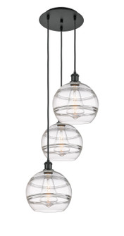 Ballston Three Light Pendant in Matte Black (405|113B-3P-BK-G556-10CL)