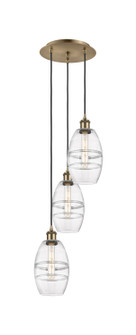 Ballston Three Light Pendant in Antique Brass (405|113B-3P-AB-G557-6CL)