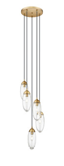 Arden Five Light Chandelier in Rubbed Brass (224|651P-5R-RB)