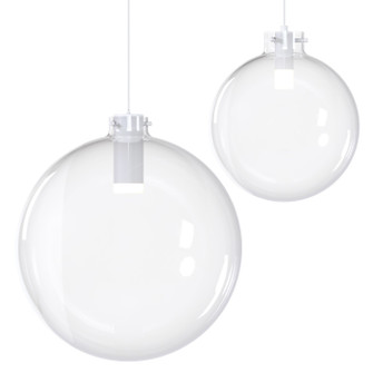 Clear Glass Sphere LED Pendant in White (326|SP-SPS-CL-08-WH-30K-3W-SP5)