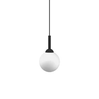 White Glass Globe LED Pendant in Matte Black (326|SP-GGS-WH-03-BL-30K-3W-SP5)