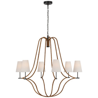 Biscayne LED Chandelier in Bronze and Natural Rattan (268|CHC 5583BZ/NRT-L)
