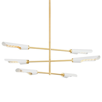 Harperrose Six Light Chandelier in Aged Brass (428|H828806-AGB/SWH)