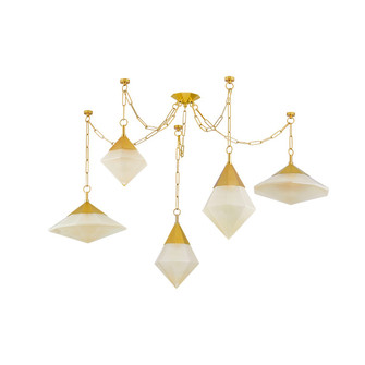 Angelique Five Light Chandelier in Vintage Polished Brass (68|383-59-VPB)