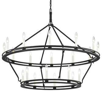 Sutton 20 Light Chandelier in Texture Black (67|F6239-TBK)