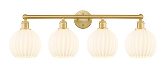 Edison Four Light Bath Vanity in Satin Gold (405|616-4W-SG-G1217-8WV)