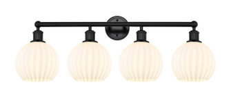 Edison Four Light Bath Vanity in Matte Black (405|616-4W-BK-G1217-8WV)