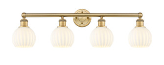 Edison Four Light Bath Vanity in Brushed Brass (405|616-4W-BB-G1217-6WV)