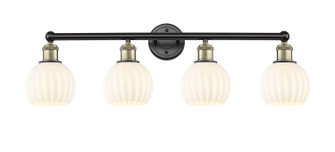 Edison Four Light Bath Vanity in Black Antique Brass (405|616-4W-BAB-G1217-6WV)