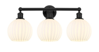 Edison Three Light Bath Vanity in Matte Black (405|616-3W-BK-G1217-8WV)