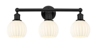 Edison Three Light Bath Vanity in Matte Black (405|616-3W-BK-G1217-6WV)