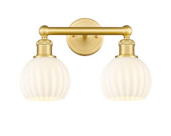 Edison Two Light Bath Vanity in Satin Gold (405|616-2W-SG-G1217-6WV)