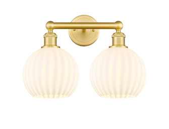 Edison Two Light Bath Vanity in Satin Gold (405|616-2W-SG-G1217-8WV)