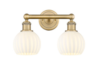 Edison Two Light Bath Vanity in Brushed Brass (405|616-2W-BB-G1217-6WV)