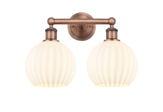 Edison Two Light Bath Vanity in Antique Copper (405|616-2W-AC-G1217-8WV)