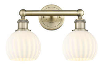 Edison Two Light Bath Vanity in Antique Brass (405|616-2W-AB-G1217-6WV)