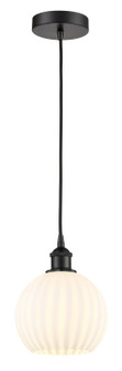 Edison One Light Mini Pendant in Matte Black (405|616-1P-BK-G1217-8WV)