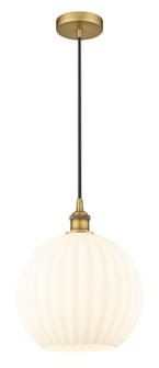 Edison One Light Mini Pendant in Brushed Brass (405|616-1P-BB-G1217-12WV)
