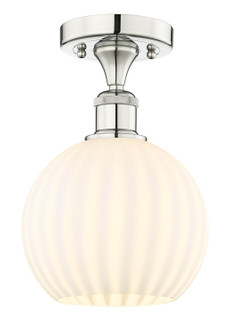 Edison One Light Semi-Flush Mount in Polished Nickel (405|616-1F-PN-G1217-8WV)