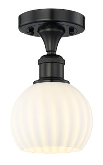 Edison One Light Semi-Flush Mount in Matte Black (405|616-1F-BK-G1217-6WV)