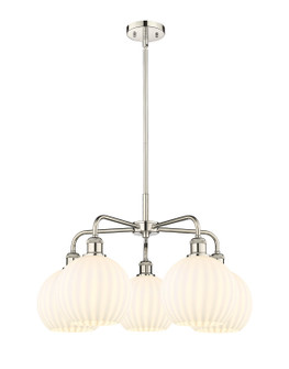 Downtown Urban LED Chandelier in Polished Nickel (405|516-5CR-PN-G1217-8WV)