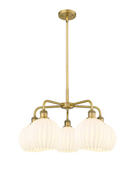 Downtown Urban LED Chandelier in Brushed Brass (405|516-5CR-BB-G1217-8WV)