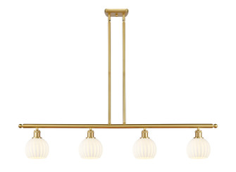 Ballston Four Light Island Pendant in Satin Gold (405|516-4I-SG-G1217-6WV)