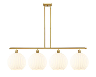 Ballston Four Light Island Pendant in Satin Gold (405|516-4I-SG-G1217-12WV)
