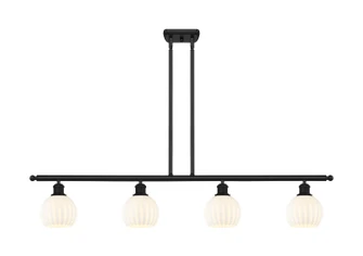Ballston Four Light Island Pendant in Matte Black (405|516-4I-BK-G1217-6WV)