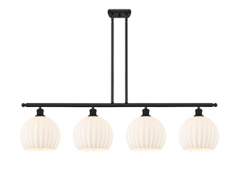 Ballston Four Light Island Pendant in Matte Black (405|516-4I-BK-G1217-10WV)