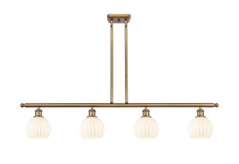 Ballston Four Light Island Pendant in Brushed Brass (405|516-4I-BB-G1217-6WV)