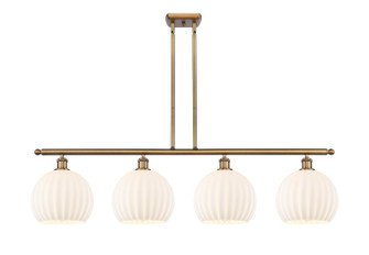Ballston Four Light Island Pendant in Brushed Brass (405|516-4I-BB-G1217-10WV)
